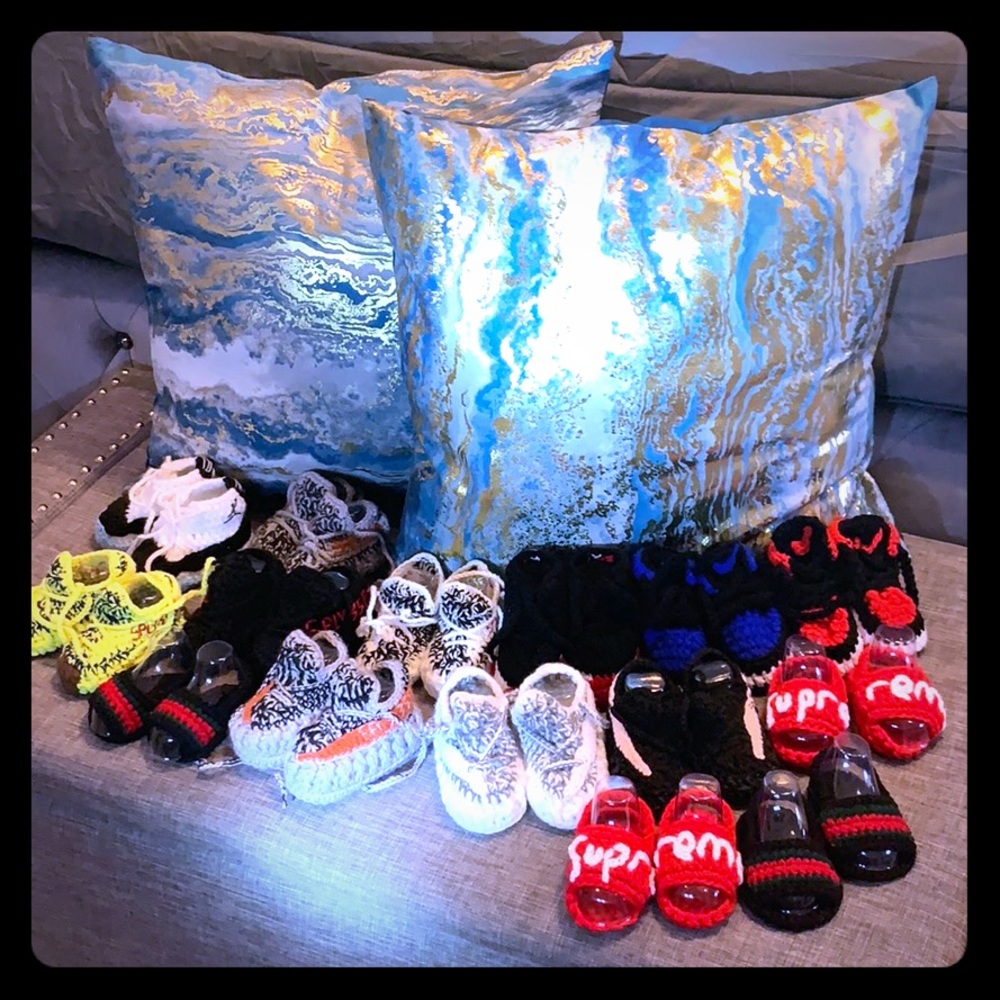 BN Lot of 15 Custom Handmade baby crochet shoes